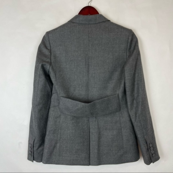 HELMUT LANG Woman’s size 2 Heathered 2-button wool blazer Grey Career Wear - Picture 6 of 8